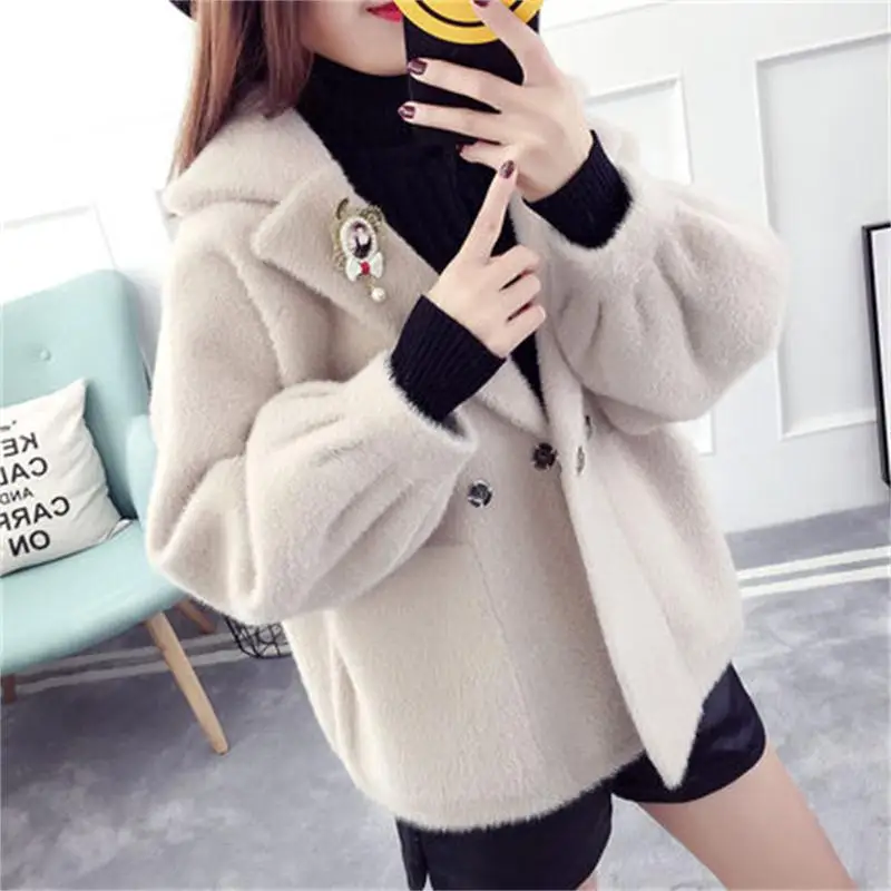

jacket female velvet jacket female short paragraph New thick autumn and winter sweater cardigan loose wild sweater women