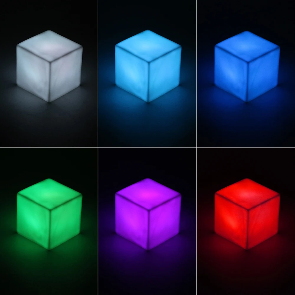

LED Night Light 4.5V 7 Colors Changing Room Bedside Decoration Lamp Lighting Cube New Year's Lights Table Children Lamps Gift