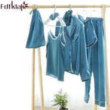 Весенне-летние пижамы Mei красный/серый пижамный комплект с длинными рукавами для сна и отдыха, шелковые пижамы, атласная одежда для сна 4 стиля, домашняя одежда Q195