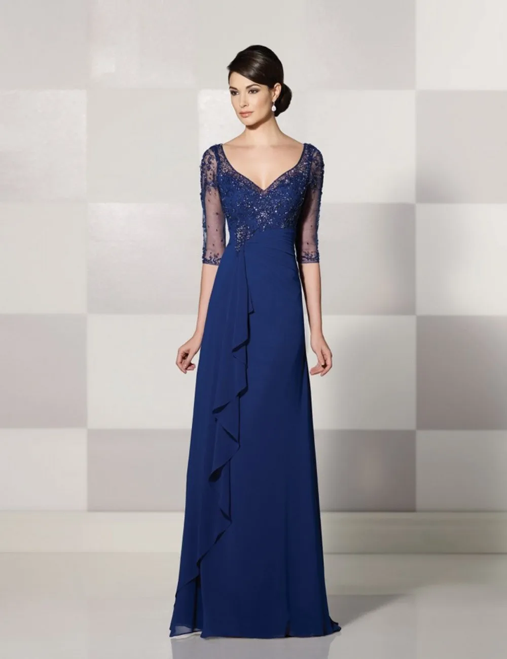 2016 Chiffon Navy Blue Mother Of The Bride Dresses 2014
