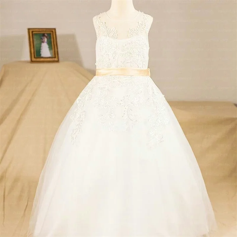Новое Брендовое платье с цветочным узором для девочек на свадьбу, детское платье для маленьких девочек Модное бальное платье