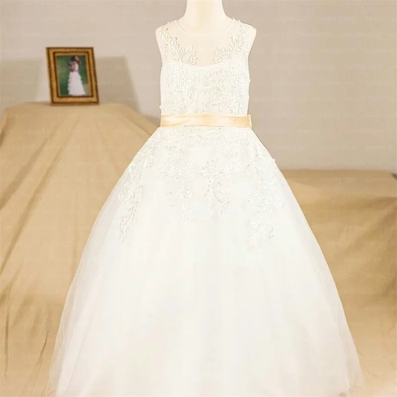 

Brand New Flower Girl Dresses for Wedding Little Girls Kids/Child Dress Fashion A-Line Ball Party Pageant Communion Dress
