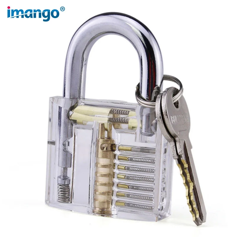 Clear Crystal Transparent Cutaway Inside View Practice Padlock Visible
