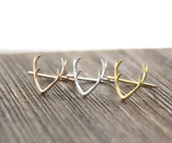 yiustar Simple Deer Antler ring women Animal women finger rings party gift