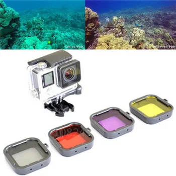 

4pcs/set 4-in-1 Converte Diving Filter Lens Filter Red Polar Filter Lens GoPro HD Hero 3+ 4 Scuba Diving Tropical Water Sea