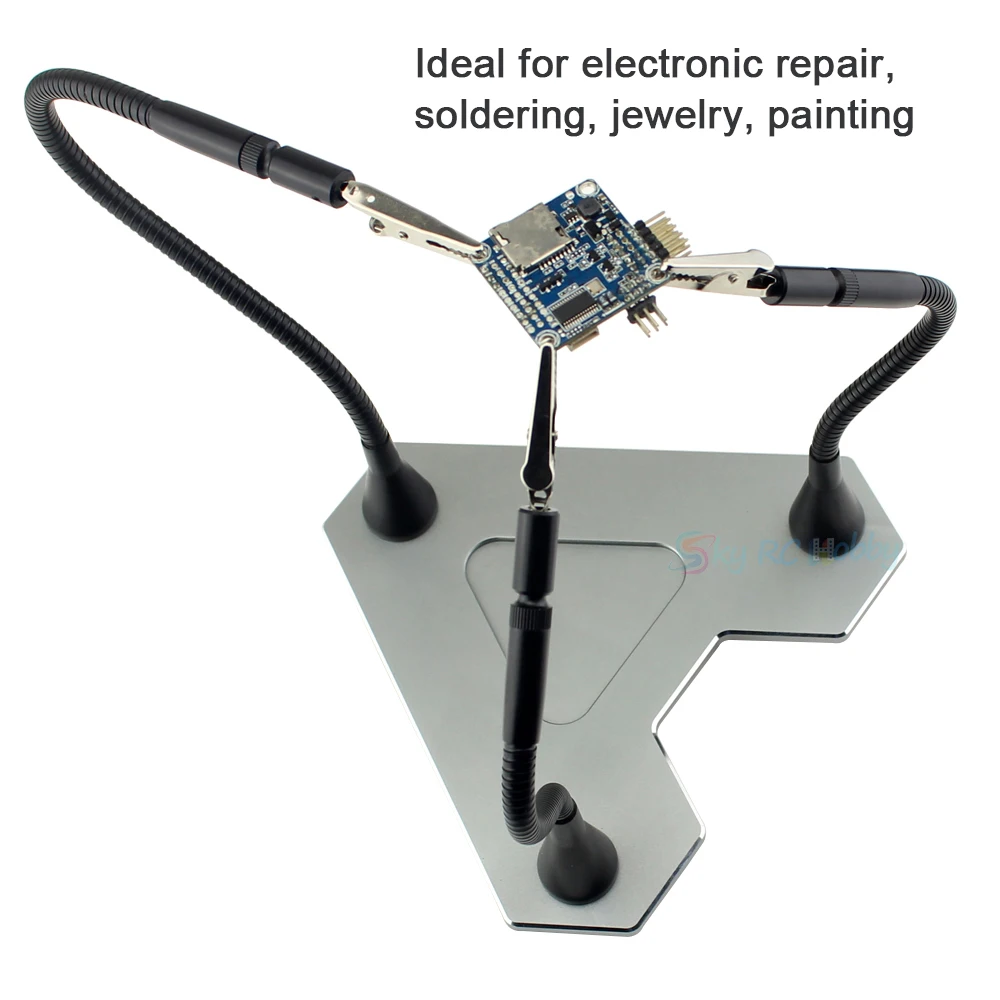 

Helping Hands Soldering Station Third Hand Tool with Heavy Duty Aluminum Base, Third Hand Soldering Tool with 3 Flexible Arms