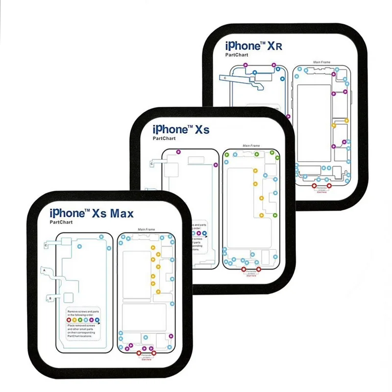 12 в 1 руководство Магнитный винт Хранитель памяти диаграмма мат Ремонт для iPhone 6 6 S 7 8 X XS Max XR Teardown руководство Pad