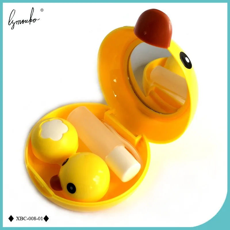 

Lymouko Cute Little Duck Face Shape Yellow Color Portable Contact Lens Case for Travel Container Lenses Box