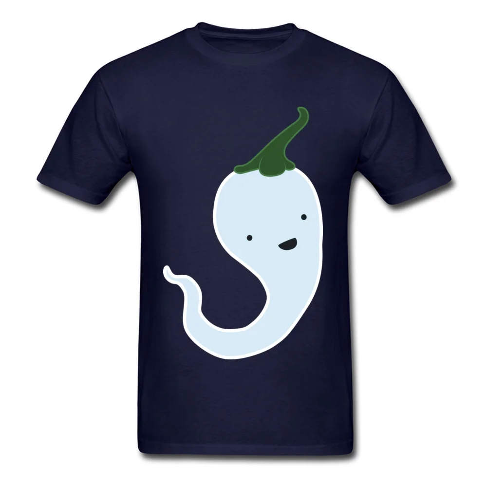 Ghost Chilli Design Short Sleeve Tops T Shirt Fall O-Neck 100% Cotton Mens Top T-shirts Design Tee-Shirt Funny Ghost Chilli navy