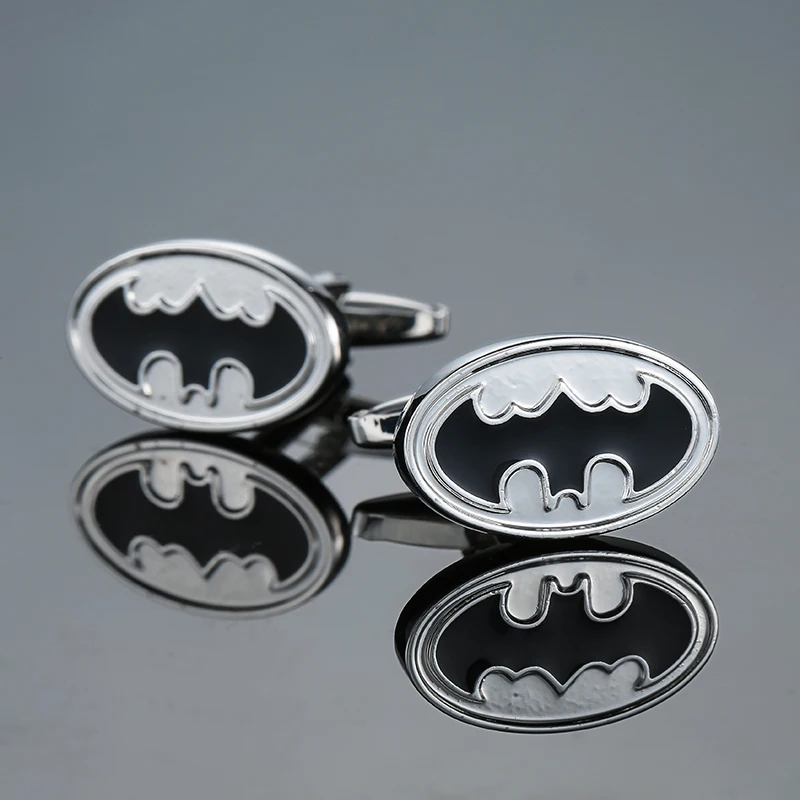 

Big Promotion Batman Cufflinks Black Color Fashion Novelty Superheroes Design COPPER Mens Cuff Buttons Wedding Cufflinks
