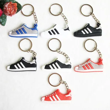 Mini Silicone Superstars Keychain Bag Charm Woman Men Kids Key Rings Gifts Sneaker Key Holder Accessories Jordan Shoes Key Chain