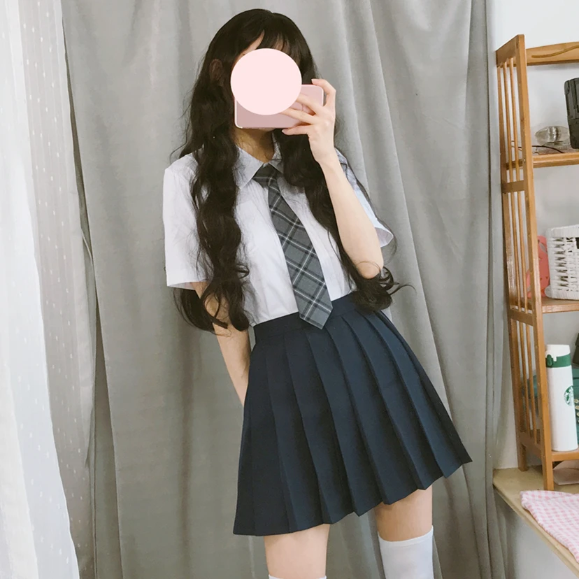 2019 summer japanese jk uniform student college pleated skirt cute