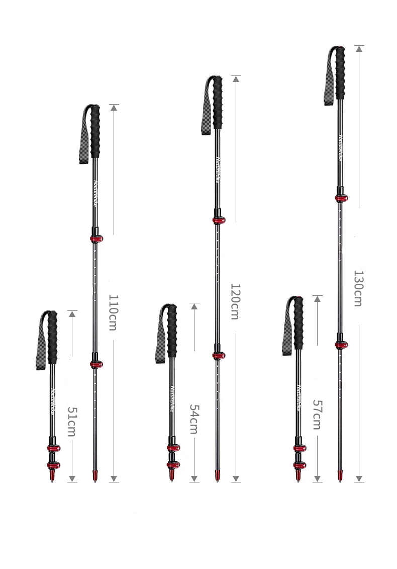 Naturehike углеродное волокно походная трость 1 шт. треккинг 3 секции полюс складной Сверхлегкий легче трости кемпинг NH19S010-T