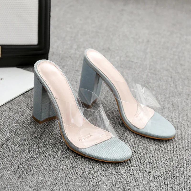 

LTARTA 2019 Top Sale Sandals Ladies'Slippers Ladies in Summer Mouth Transparent High-heeled Shoe Net Red Style ZL-999-2