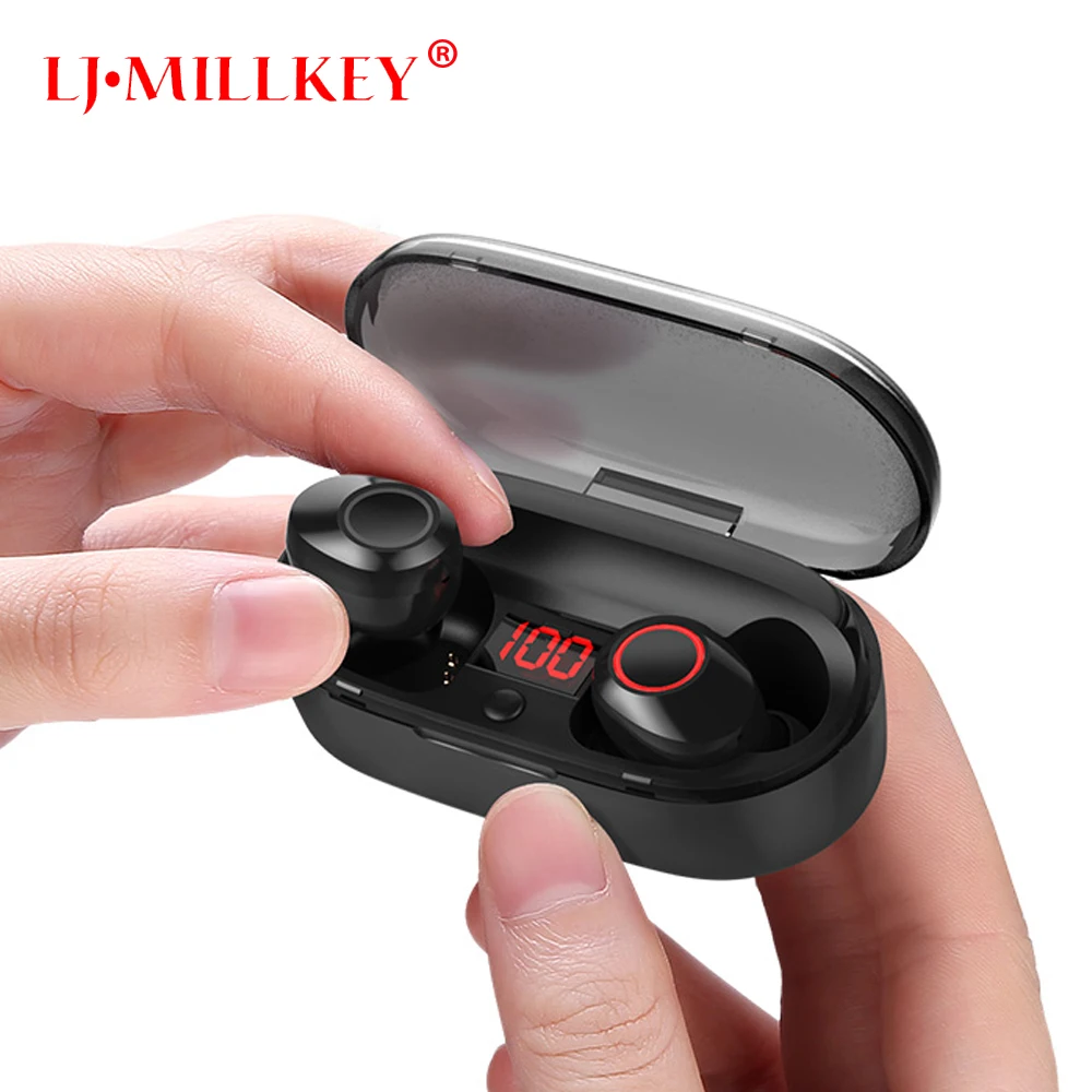 

Volume Control TWS Bluetooth Earphone Stereo Music In-ear Type V5.0 IPX7 Waterproof True Wireless Earbud with Charging box YZ211