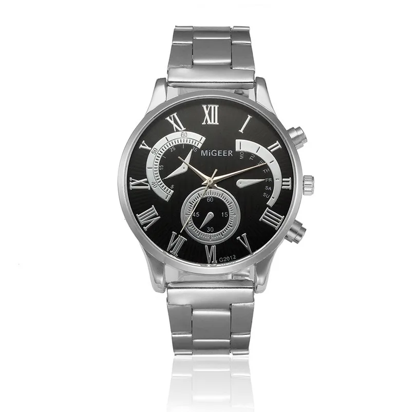 2018 Men Watches Crystal Stainless Steel Wrist Date Analog Quartz Watch Mens WristWatch Clock Sport Bracelet montre homme 3M24 (7)