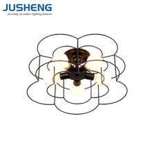 JUSHENG Iron Ceiling Lights for Living Room Vintage Industrial Loft Nordic Ceiling Lamps for Home Lighting Fixtures E27 JUSHENG Iron Ceiling Lights for Living Room Vintage Industrial Loft Nordic Ceiling Lamps for Home Lighting Fixtures E27