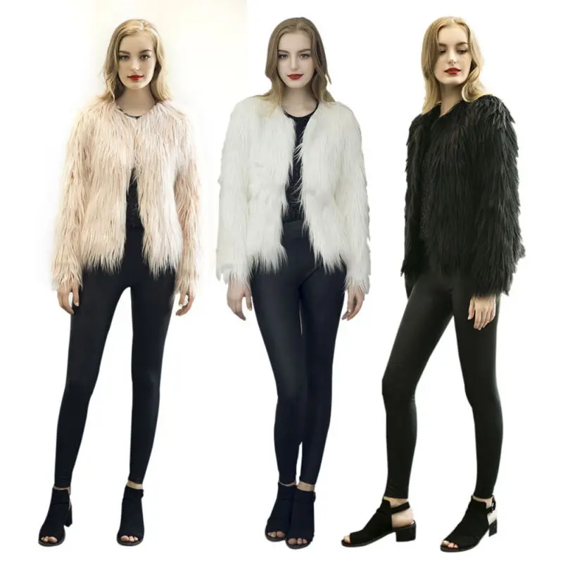 Новинка 2017 года Зима Для женщин Мех пальто Пушистый толстый теплый с длинным