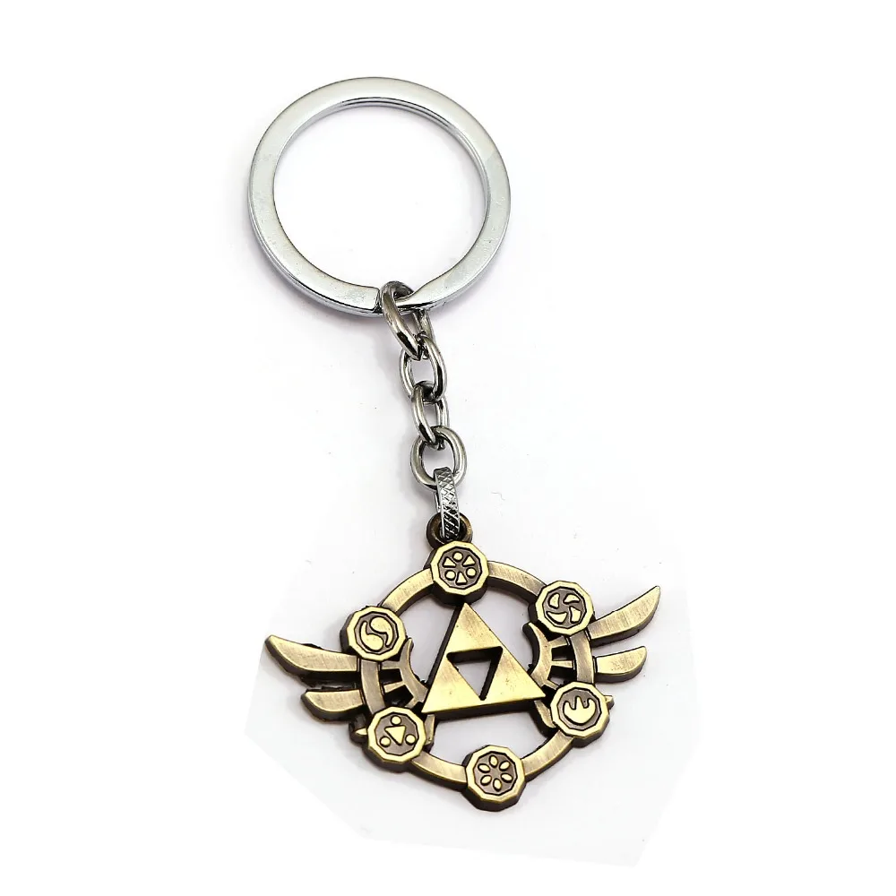 

The Legend of Zelda Key Chain Triforce Shield Pendent Keychain Men Metal Keychains Fans Game Jewelry