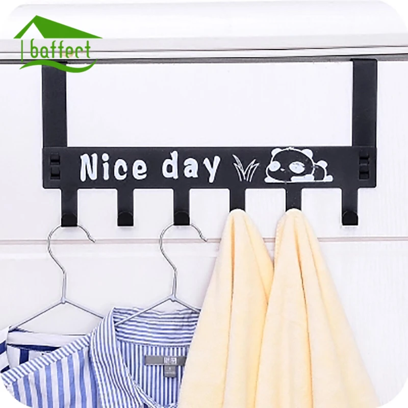 

Metal Door Hook Hangers behind the door Multi-funtional Detachable 6 hooks European Style No Trace Hang Clothes