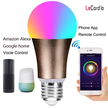

NEW LED Smart Home Light Bulb E26 E27 Wifi Lamp Bulb Dimmable Voice Wake Up Light Bedroom Lamp Compatible Alexa Google Assistant
