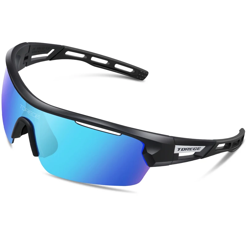 TOREGE Новые поляризационные спортивные солнцезащитные очки для спорта на открытом воздухе 4 линзы для мужчин и женщин бег Вождение Рыбалка Гольф бейсбольные очки