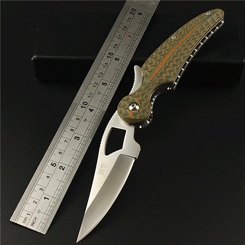 

2018 New Free Shipping G10 Handle Outdoors Fixed Tactical Combat Folding Knife D2 Self-defense Survival Camping Hunting Knives