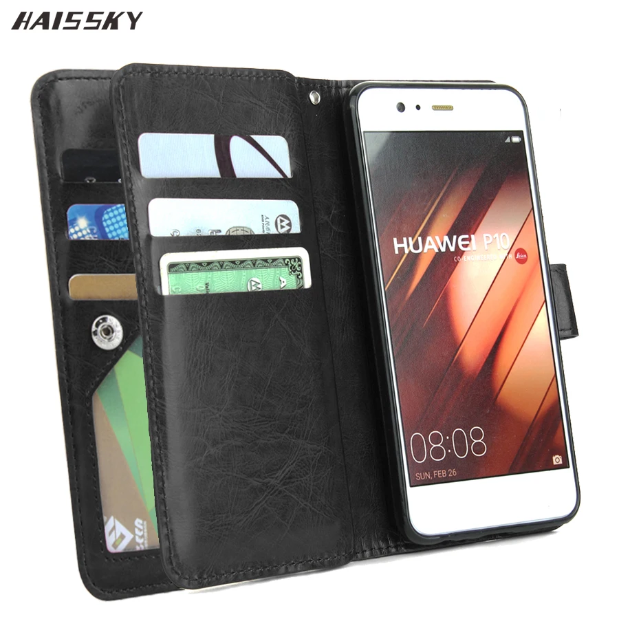 

HAISSKY 9 Cards Leather Case For Huawei P20 Lite P20 Pro Luxury Wallet Case Book Flip Cover For Huawei P20 P10 lite Phone Cases
