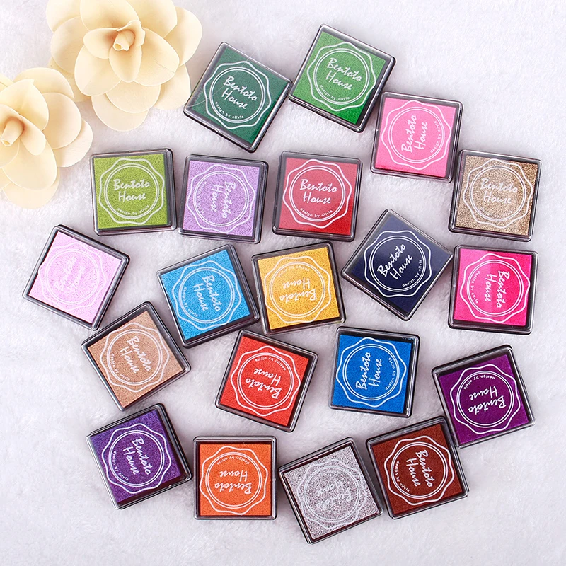 Download 20 Random Colors Rainbow DIY Craft Finger Ink pads Color Rubber Stamp Finger Print DIY Craft ...