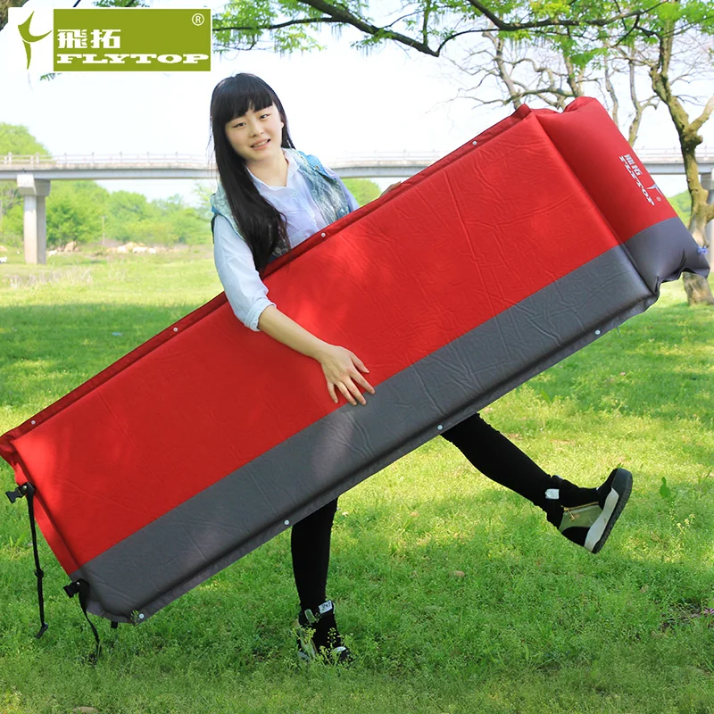 

Hot sale (170+25)*65*5cm single person automatic inflatable mattress outdoor camping fishing beach mat have 3colors for choose