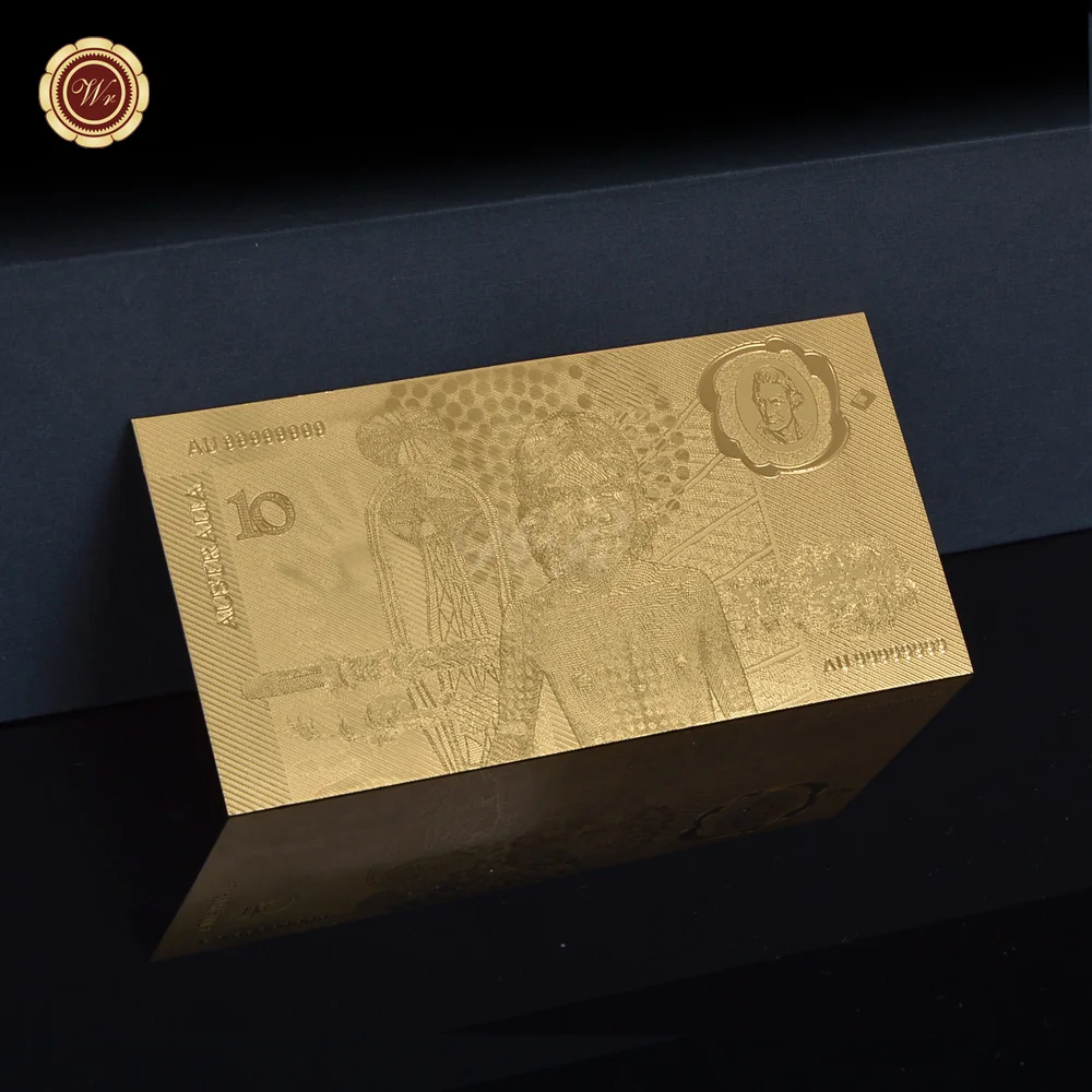 Новинка Австралия$10 доллар чистого золота позолоченная банкнота Золото Бизнес подарки