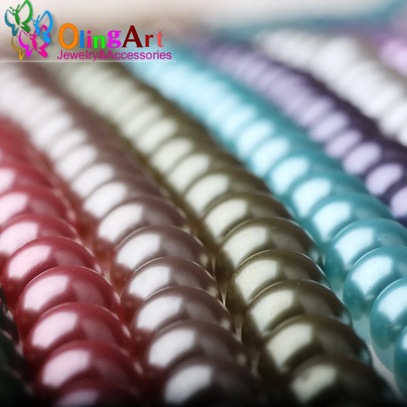 

OlingArt 10MM round mixed multicolor pearl beads 100PCS/Lot DIY simulated pearl glass bead 2019 new