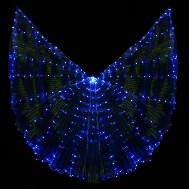 Взрослых танец живота Открытие угол крылья 360 градусов светодио дный светодиодный световой свет с гибкие палочки Хэллоуин сценический