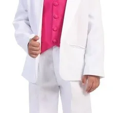 Новое поступление, Белый детский смокинг из Германии, деловые костюмы для начальной школы костюмы для выпускного вечера для мальчиков(куртка+ штаны+ жилет+ галстук) K: 681