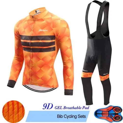 Phtxolue, набор для велоспорта, Мужская одежда для велоспорта, одежда для велоспорта, дышащая, анти-УФ, одежда для велоспорта, с длинным рукавом, наборы для велоспорта - Цвет: Bib Cycling Set
