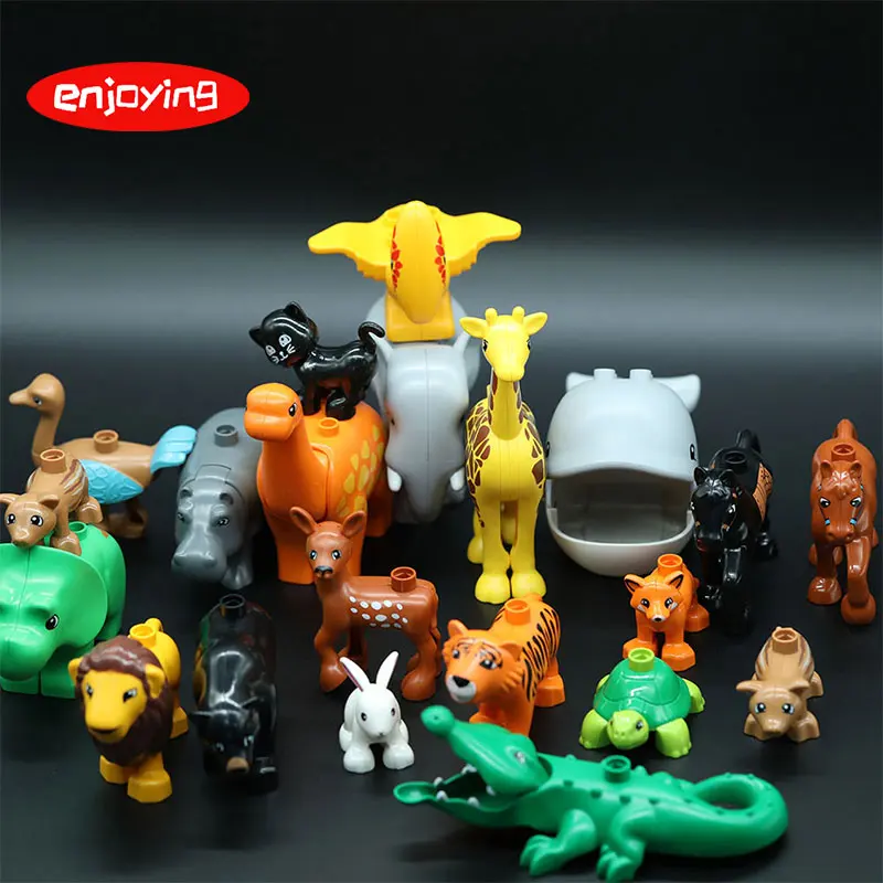 Акула животное игрушка Морская жизнь Кролик Фигурки DIY строительные блоки