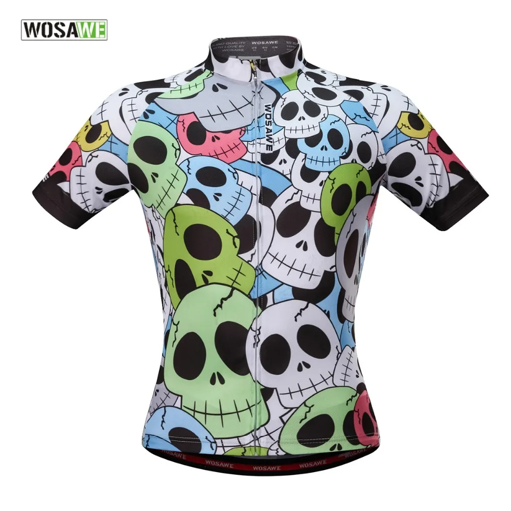 Unisex Skull Sports Jerseys Breathable Wicking MTB Bike Cycling Jerseys