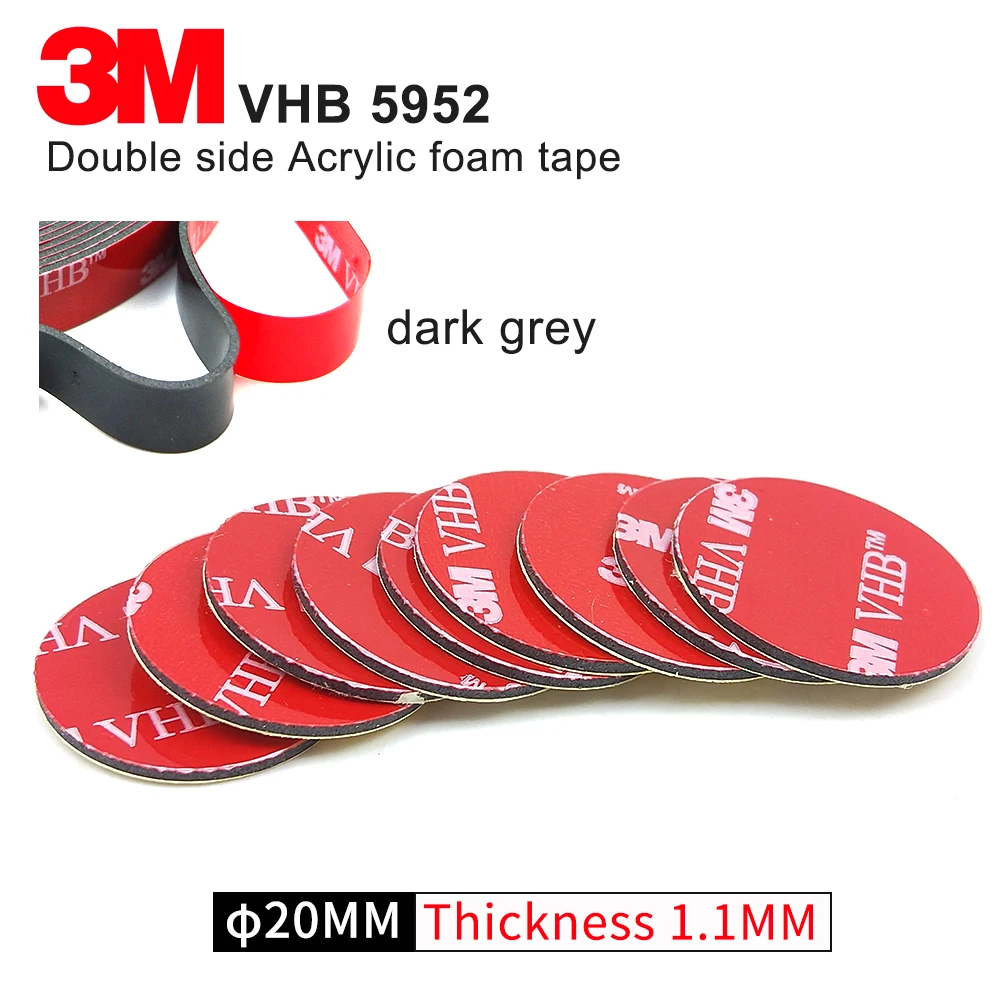 

20mm Round 3M VHB adhesive tape 5952 double sided acrylic foam Tape Acrylic tape ,20Pcs/Lot