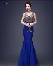 Elegant 8 color appliques Mermaid/Trumpet Lace evening dress crystal pink/Royal blue prom party dress vestidos de festa