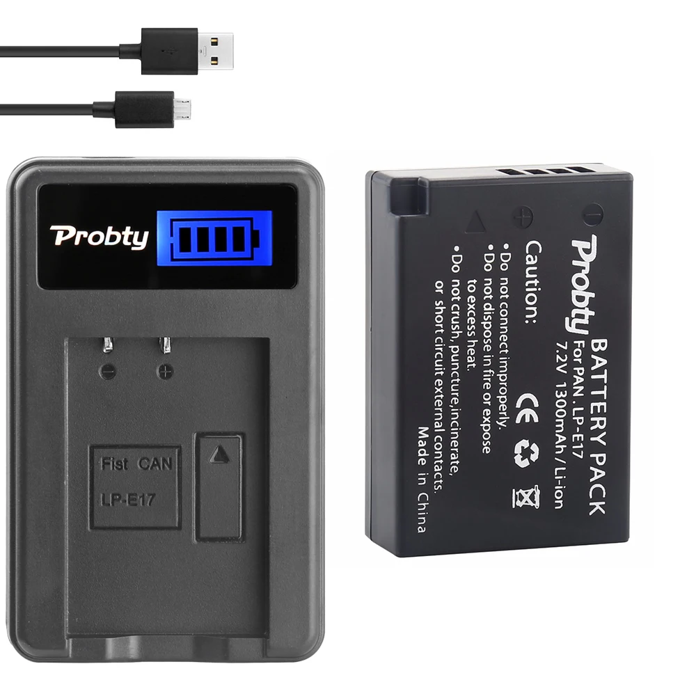 

1pcs 1300mAh LP-E17 LP E17 Camera battery + USB LCD Charger for Canon EOS M3 M5 M6 750D 760D T6i T6s 800D 8000D Kiss X8i