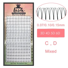 Рождественские Ресницы 8-15 Mix 3d/4d/5d/6d длинные готовые вееры русский объем наращивание ресниц натуральные предварительно сделанные ресницы