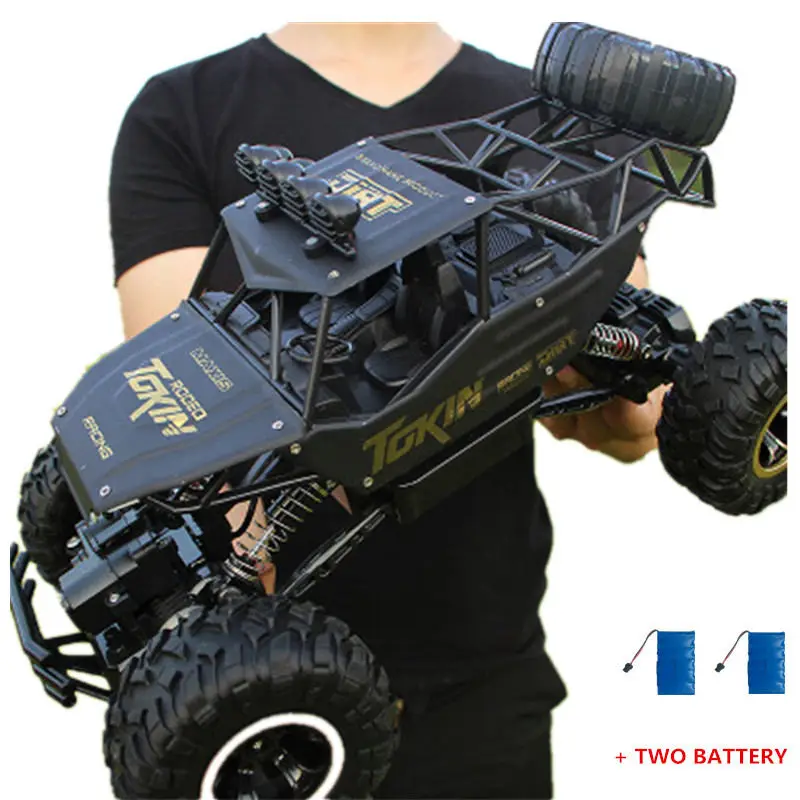 37 см Радиоуправляемая машина 1/12 4WD 4x4 водительский автомобиль Двойной Мотор привод Bigfoot автомобиль пульт дистанционного управления модель автомобиля внедорожник игрушка - Цвет: 37Blacktwo battery