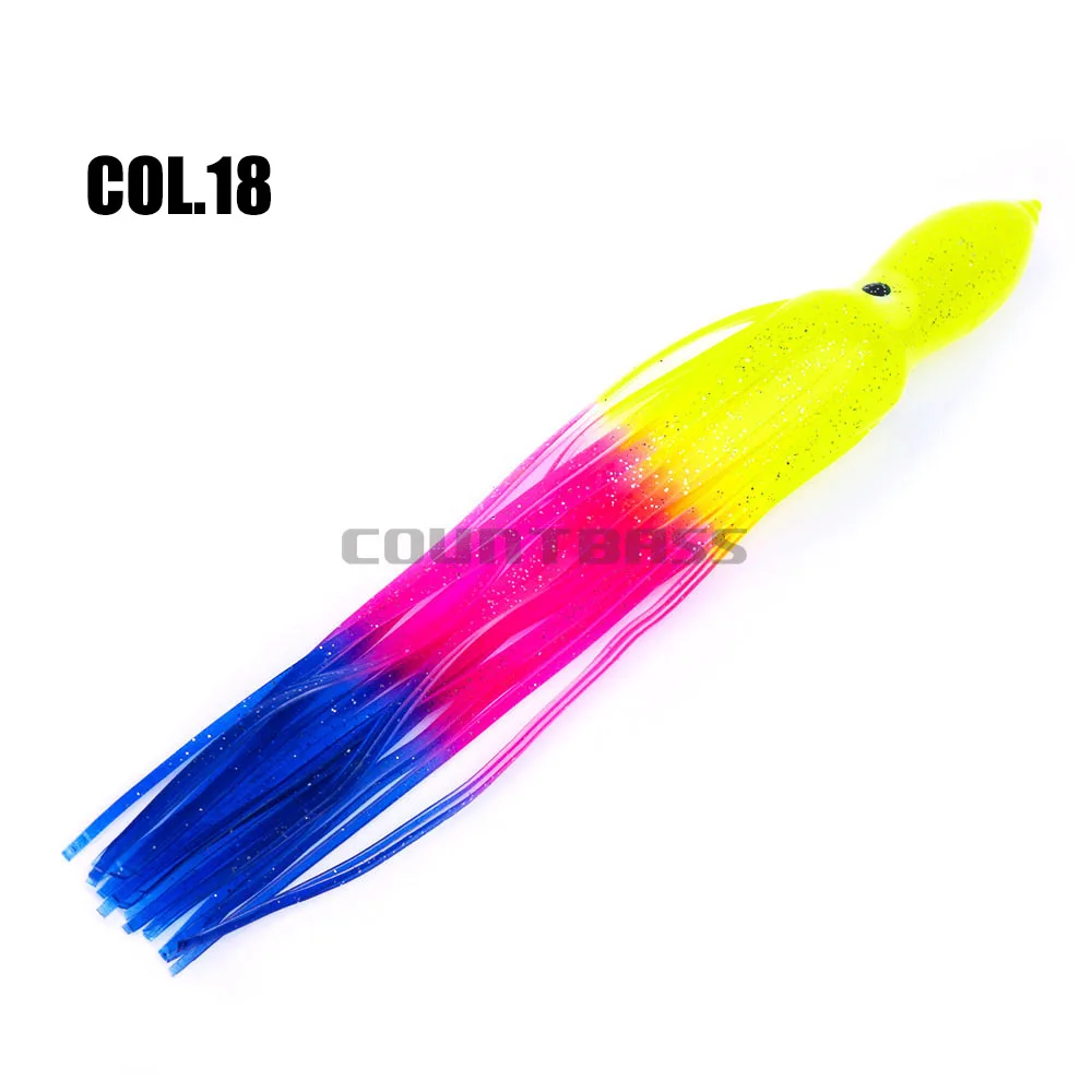 2PCS 28cm Trolling Squid Skirts, Soft Octopus Lures, Hoochie Fishing Baits,  Marlin Wahoo Tuna Tail, Tackle Craft, Accessories