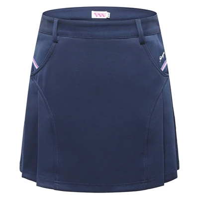 Женская плиссированная юбка для гольфа, короткая юбка для игры в бадминтон с высокой талией, юбка для игры в гольф и теннис, юбка-штаны, Женская дышащая спортивная короткая юбка D0669 - Цвет: Navy blue