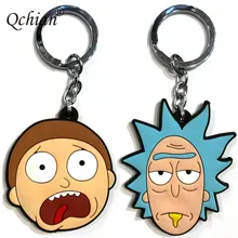 Rick and Morty Key Chains Action Figure Collection Toy Q vision keyring pendan Rick and Morty Bobble Head Q Edition Keychain