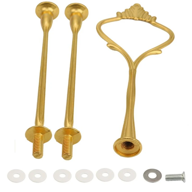 New Creative   Crown 3 Tier Cake Cupcake Plate Stand Handle Hardware Fitting Holder Wear-resistant Holder C0321#0               02