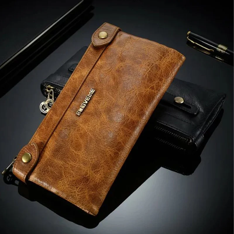 ==> [Free Shipping] Buy Best 5.5 Universal Genuine Leather Flip Mobile Phone Wallet Pouch For Galaxy S3 S4 S5 mini Zipper Phone Case Universal Wallet Floveme Online with LOWEST Price