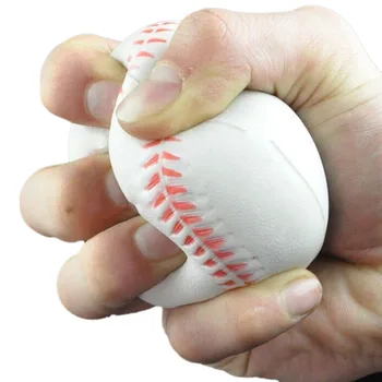 

New 1Pc Baseball Shaped Baby Toy Hand Wrist Exercise Stress Relief Squeeze Soft Foam Ball Toy