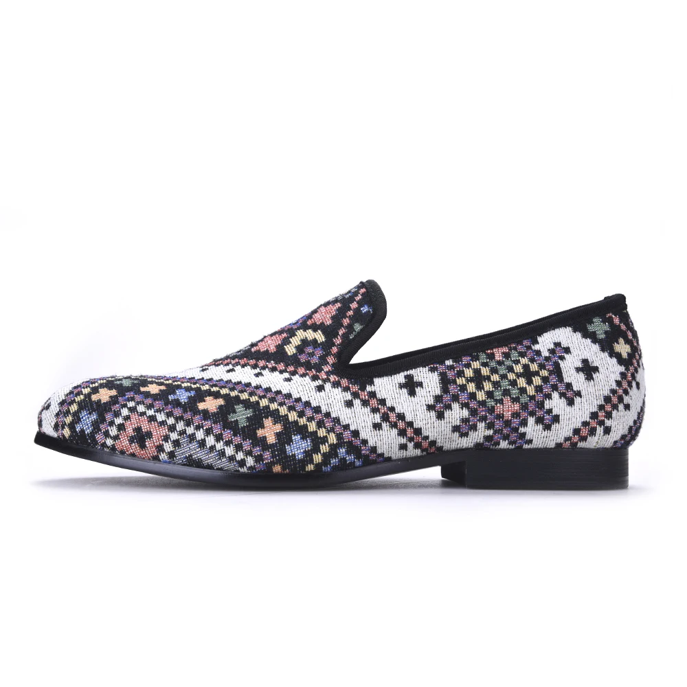 Nouveau De Treillis Fumer Casual Couleurs Pantoufle Mélangées Style Piergitar Chaussures 4 17 Hommes Partie Multi Nous Ethnique Plat Mocassins Taille w8X0kNnOP