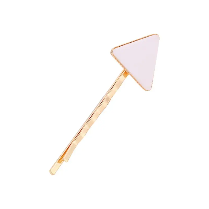 

Modern Minimalist Metal Alloy Wavy Bobby Pins Women Girls Triangle Black White Ornament Hair Clips Side Bangs One Word Barrette